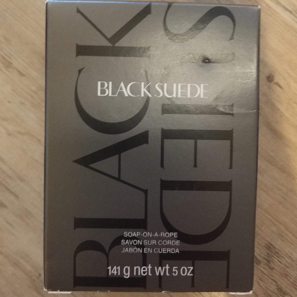 Avon Black Suede Soap on a Rope